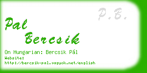 pal bercsik business card